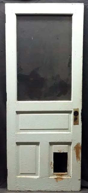 32"x81" Antique Vintage Old Wood Wooden Entry Exterior Door Window Wavy Glass