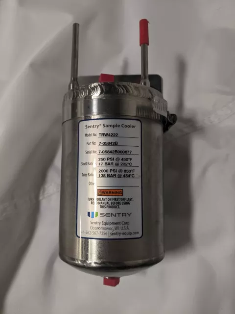 SENTRY MODEL TRW4222 P/N 7-05842B000879 SAMPLE COOLER 250 PSI Shell 2000PSI Tube SENTRY MODEL TRW4222 P/N 7-05842B000879 SAMPLE COOLER 250 PSI Shell 2000PSI Tube