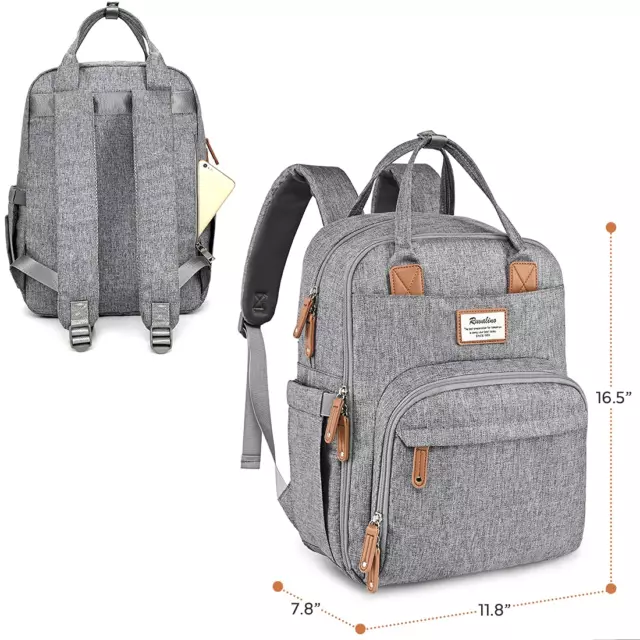 Diaper Bag Backpack, RUVALINO Multifunction Travel Back Pack Maternity Baby and 5