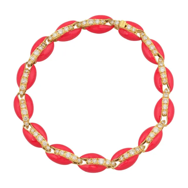 Si / Diamant H Coque Breloque Bracelet Solide 10k Jaune Rouge Or Émail Bijoux