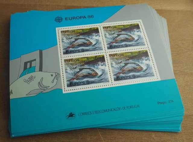 1986 Portugal; 50 Blocks Maifisch, Bl. 50, postfrisch/MNH, ME 1100,-