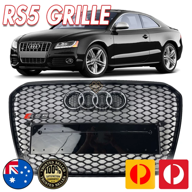 GLOSS BLACK HONEYCOMB RS5 Style Front Bumper Grille Grill for AUDI A5 ...