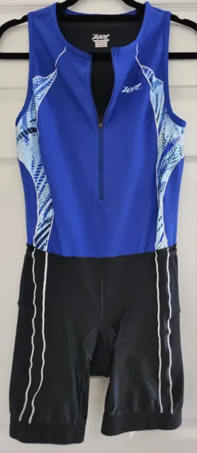 Zoot Sports - Women Lg Blue & Black Core Tri Sleeveless Triathlon Race Suit