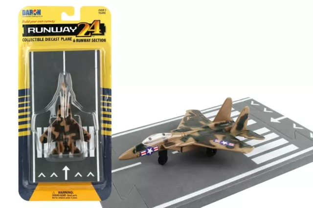 RUNWAY 24 USAF F-15 Eagle CAMO Jet Fighter Airplane with Runway Section RW120