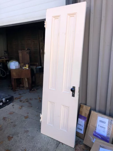 vintage c1880 four panel victorian era closet door original hardware 79” x 24”