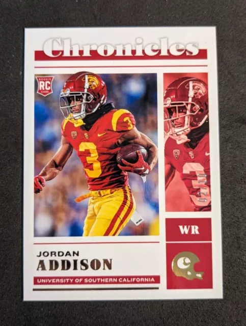 JORDAN ADDISON RC 🔥 2023 Chronicles Draft Picks #7 GOLD FOIL /10 SSP! Vikings 2