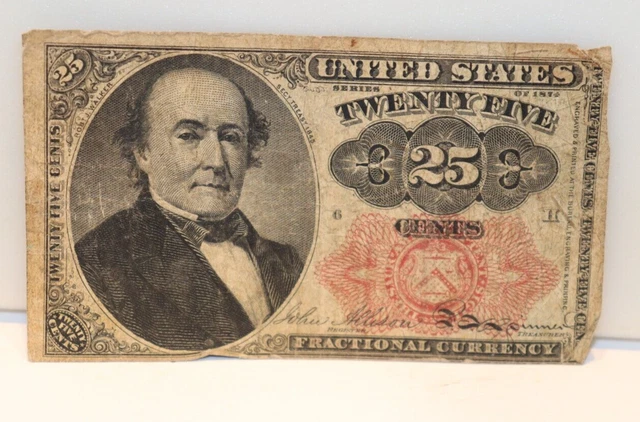 1876 25 Cent Fifth Issue Fractional CURRENCY -ROBERT J. WALKER