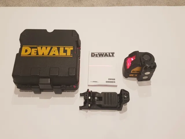 DeWalt DW088K Self Levelling Red Cross Line Laser Level Kit With Wall Bracket UK