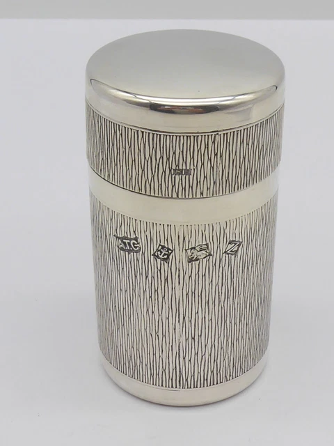 SMART MODERNIST SOLID STERLING SILVER BARK EFFECT TEA CADDY / JAR 1974 180 g SMART MODERNIST SOLID STERLING SILVER BARK EFFECT TEA CADDY / JAR 1974 180 g