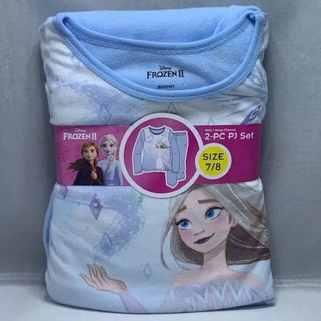 Disney Frozen II Elsa & Anna Girls 2 PC PJ Pajama Set Size 7 / 8 Sleepwear NWT