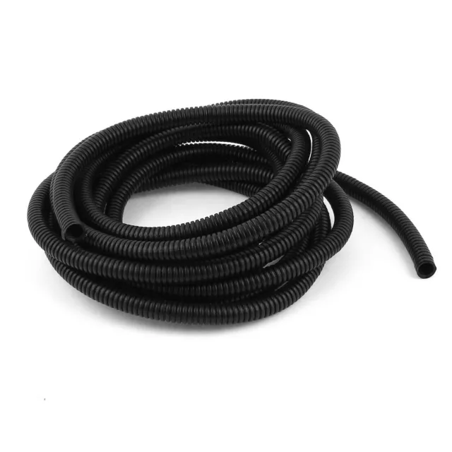 5 M 10 x 13 mm Plastic Flexible Corrugated Conduit Tube for Garden,Office Black