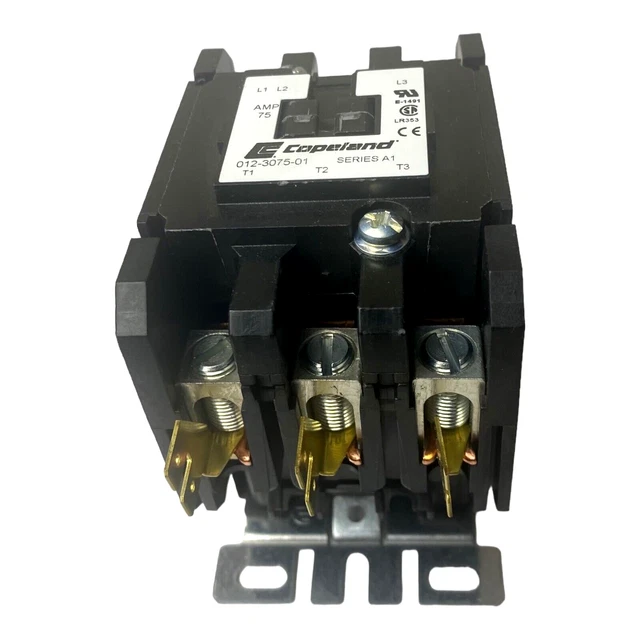 Copeland 912-3075-01 120V Coil 3P 75Amp  Definite Purpose Contactor