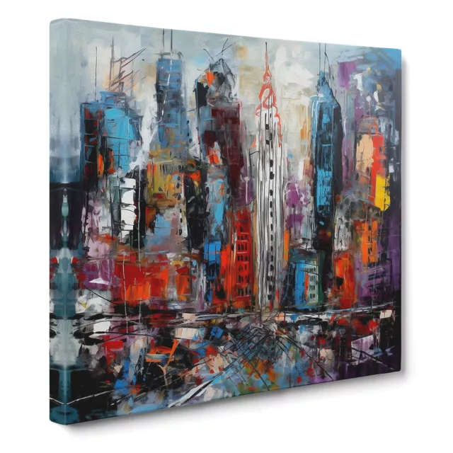 City Of New York Abstract Canvas Wall Art Print Framed Picture Decor Dining Room