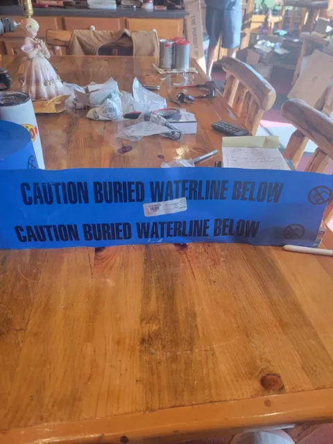 Caution Buried Water Line Below Detectable Underground Tape Roll 6" x 1000'