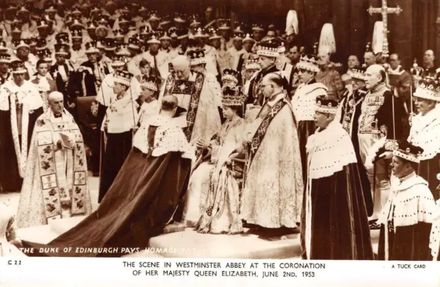 RPPC Duke of Edinburgh Queen Elizabeth Coronation Royalty 1953 Vintage Postcard