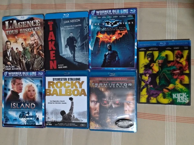 Lot de 7 Blu-ray VF Taken, Kick Ass, Rocky Comme Neuf