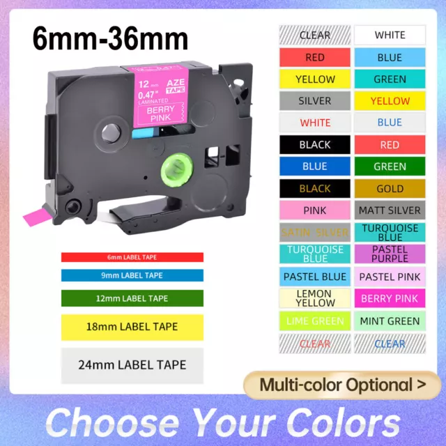 Compatible TZ TZe 231 Label Tape Laminated for Brother P-Touch 6/9/12/18/24/36MM