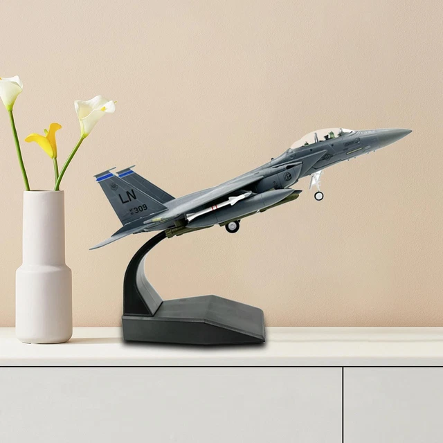 1/100 F15E Fighter Diecast Alloy Model Airplane with Base for Bar Cafe Shelf