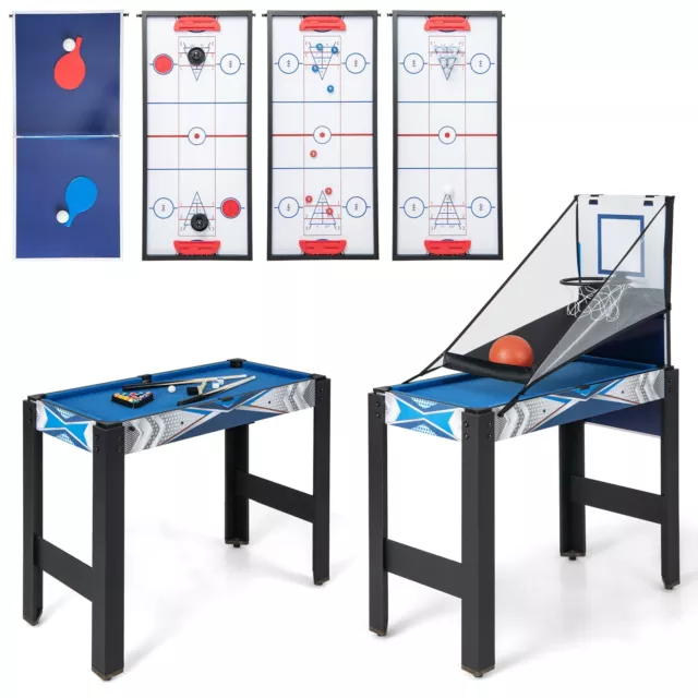 6-In-1 Kids & Adults Combo Game Table Multi Family Game Table w/ Basketball