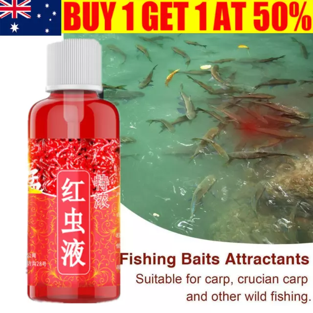 60ML CONCENTRATED RED Worm Liquid Fishing Bait Additive Lures Bait