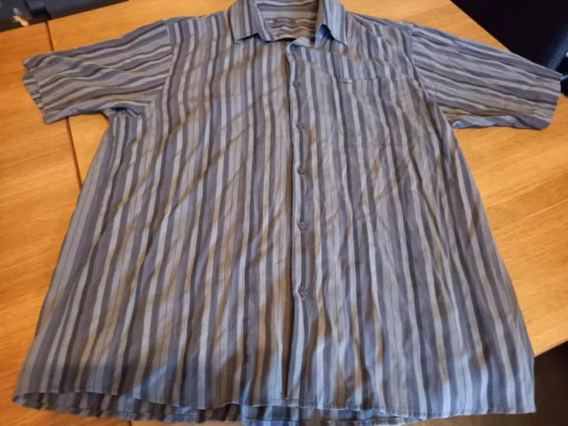 Wolsey Mens Shirt Grey Stripped Long Sleeved Size Large