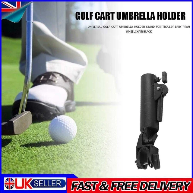 Universal Golf Cart Umbrella Holder Stand for Trolley Baby Pram Wheelchair Black