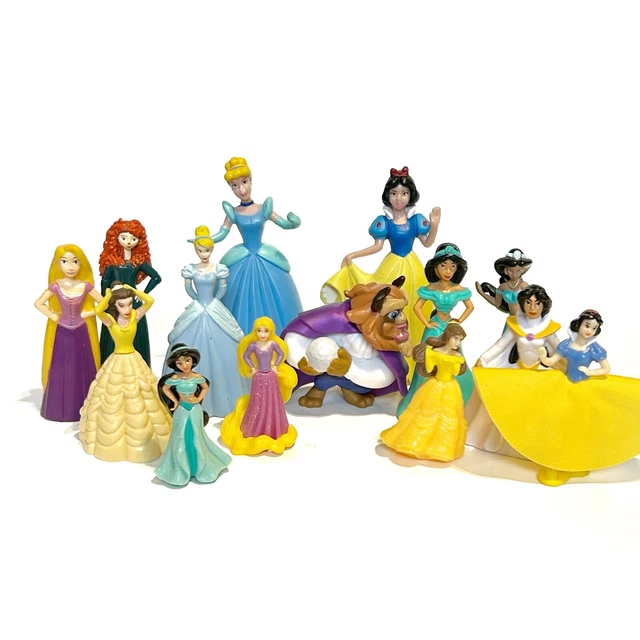 DISNEY PRINCESS FIGURES Cinderella Snow White Jasmine Rapunzel Merida ...