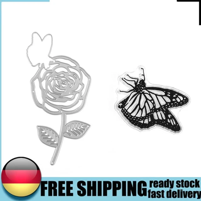 2pcs/set Silicone Transparent Seals Clear Stamps+Cutting Die for DIY Photo-26270