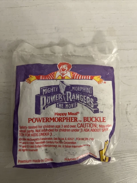 Mighty Morphin Power Rangers Buckle Mcdonalds Happy Meal Toy (New Sealed)