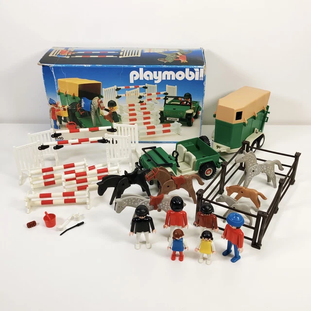 PLAYMOBIL 3140 JEEP with Horse Trailer, Figures, Horses & Accessories