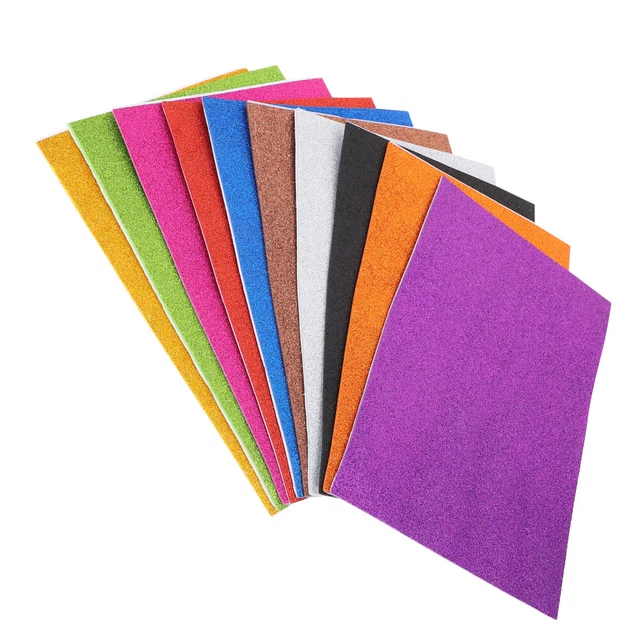 10 Pcs Gift Packing Paper Kids Colored Origami Foam Glitter Art Child Box