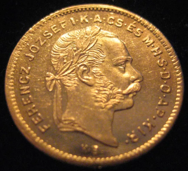 Mds Ungarn Hungary 10 Fr 4 Forint 1871 Kb "Franz Joseph I.", Gold  #