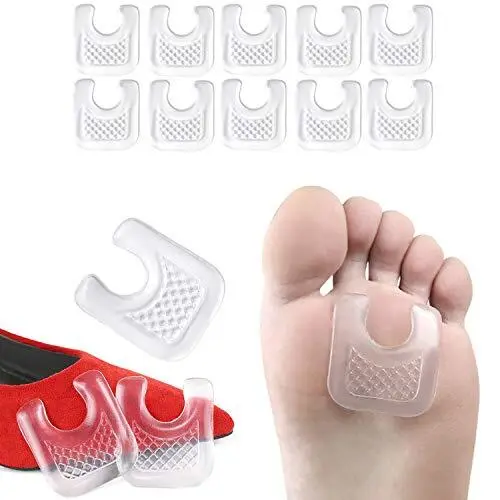 10 Pieces Waterproof Toe Cushions Pads, U-Shaped Gel Callus Pads from Rubbing