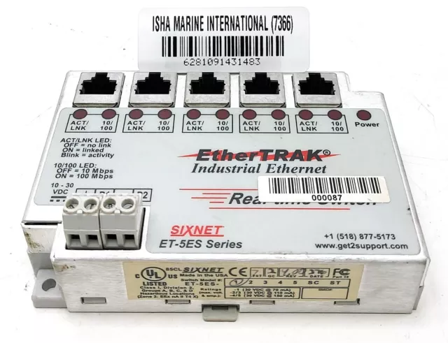 SixNet Ether Trak ET-5ES Industriel Ethernet Temps Réel Interrupteur