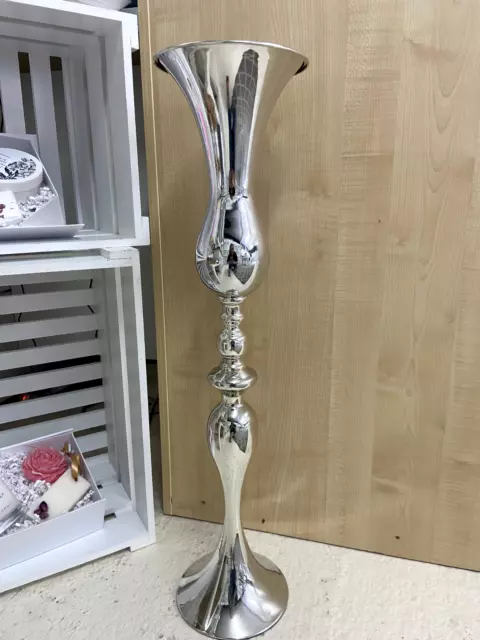 SIlver Metal Vase Urn  74cm Height Flower Centrepiece