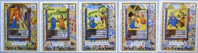 TURKS & CAICOS 1994 1165-69 Block 138 Christmas Weihnachten Book Paintings MNH