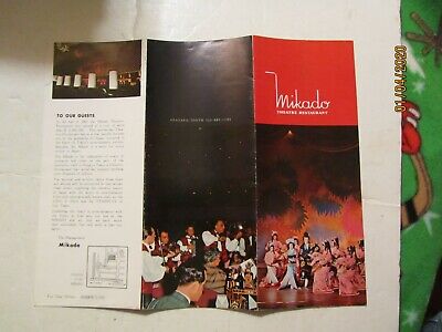 Vintage 1961 Mikado Theatre Restaurant Pamphlet