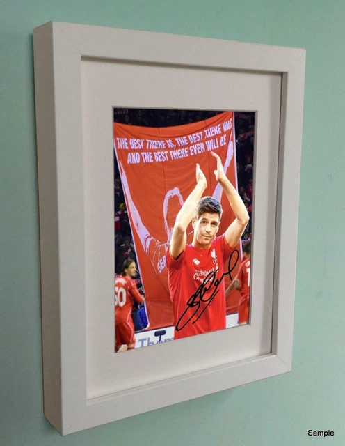 Signed Steven Gerrard Liverpool Istanbul Collage Autographed Photo Picture Frame