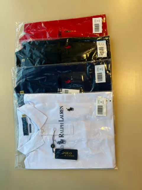 Ralph Lauren Polo Men Custom slim Fit Polo Shirt Pony Logo, Size: S M L XL 2XL