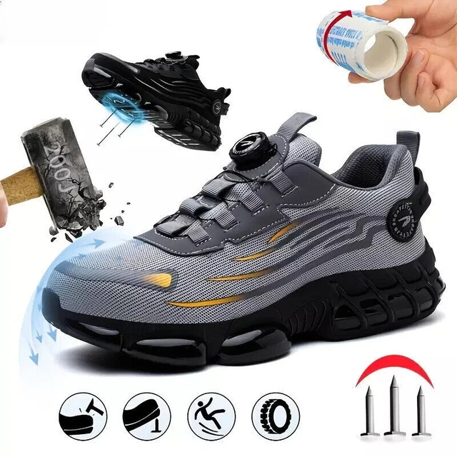 MEN STEEL TOE Cap Shoes Safety Trainers Work Boots Womens Lightweight ...