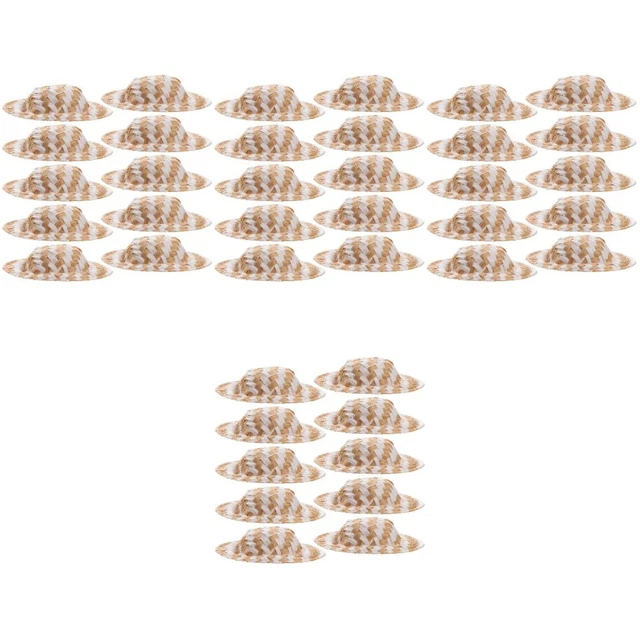 40 pcs mini chapeaux réalistes mini chapeaux de paille maison miniatures