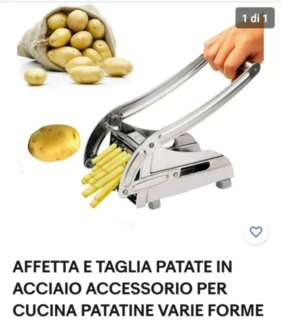 Affetta E Taglia Patate In Acciaio Accessorio Per Cucina Patatine Varie Forme