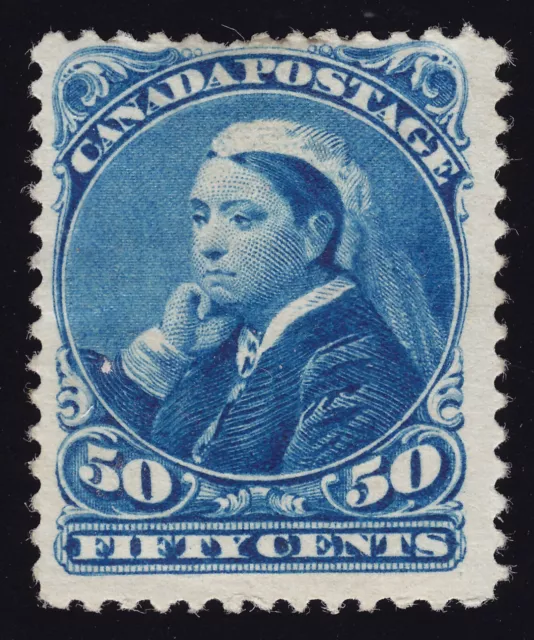 Canada Scott 47 Mint HR OG 50c 1897 deep blue Lot AA4003 bhmstamps