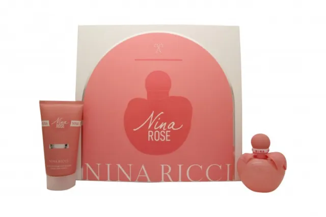 Nina Ricci Nina Rose Gift Set 50Ml Edt + 75Ml Body Lotion - Women's For Her. New