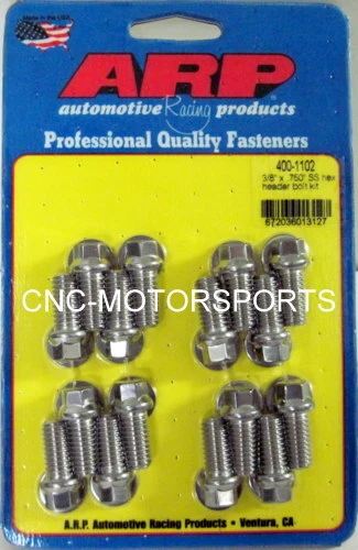 Arp Header Bolt Kit 400-1102 Bb Chevy 3/8 Diameter Bolt 3/8 Wrench Qty 16