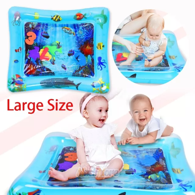 Tummy Time Baby Water Mat Infant Slapped Toys Inflatable Play Mat for 3-9 Months