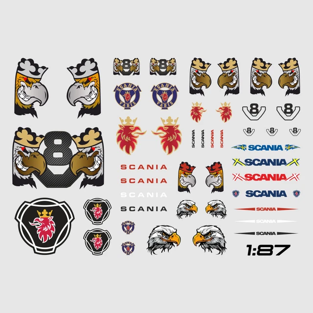 Blechschild Lkw Waterslide Decal Set A Für MAN LKW Löwe, Maßstab 1