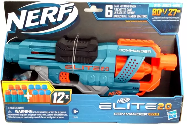 Nerf Elite 2.0 Commander Com Tambor Giratório Para 6 Dardos