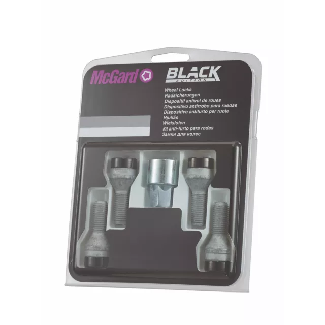 Pernos de rueda de bloqueo McGard Black Edition - 60 grados, 31 mm len, cabeza de 17 mm, M14x1,5