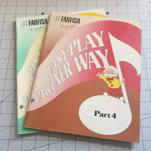 2x Farfisa Easy Play Partner Way Part 3 & 4 Song Book Sheet Music Organ 1975 76